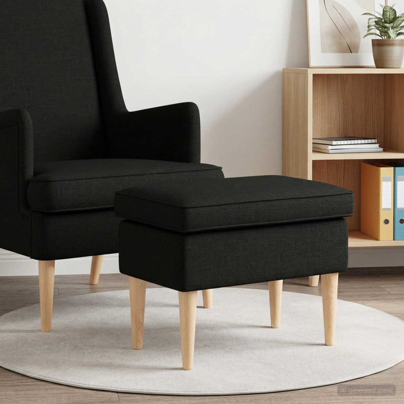 Taburet Negru 55 x 35 x 41 cm Țesătură