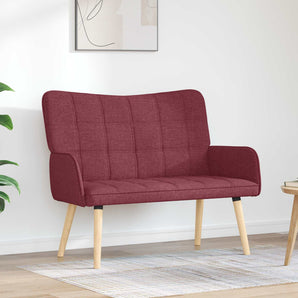 Canapea cu 2 locuri Roșu Vin 115 x 61 x 87 cm Țesătură