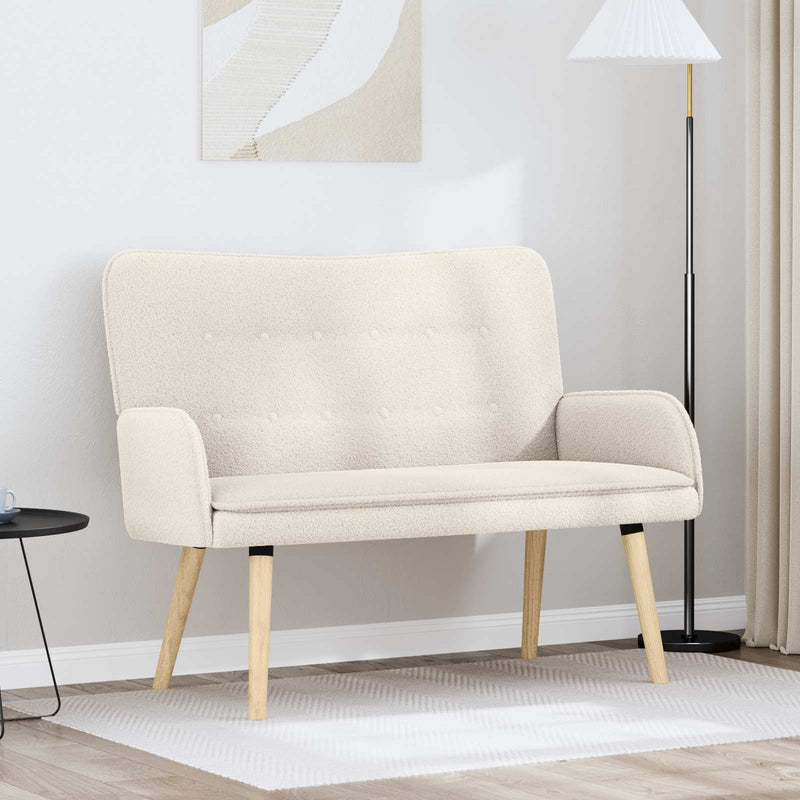 Canapea cu 2 locuri Crem 115 x 61 x 87 cm Bouclé