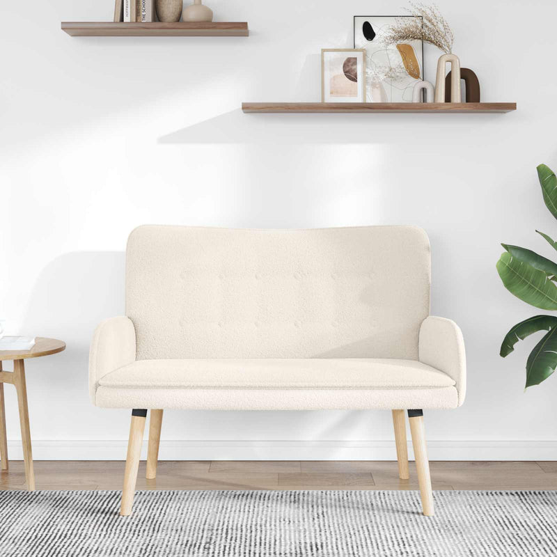 Canapea cu 2 locuri Crem 115 x 61 x 87 cm Bouclé