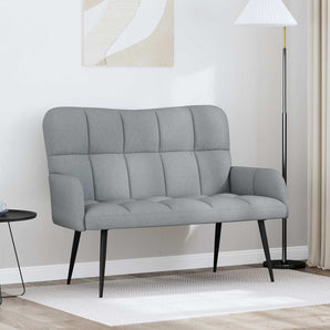 Canapea cu 2 locuri Gri deschis 115 x 61 x 87 cm Țesătură