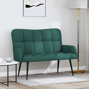 Canapea cu 2 locuri Verde închis 115 x 61 x 87 cm Țesătură