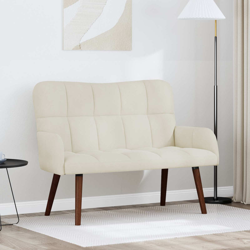 Canapea cu 2 locuri Crem 115 x 61 x 87 cm Catifea