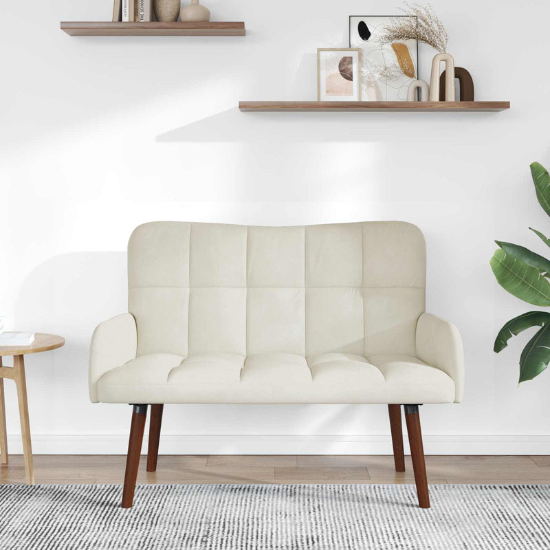 Canapea cu 2 locuri Crem 115 x 61 x 87 cm Catifea