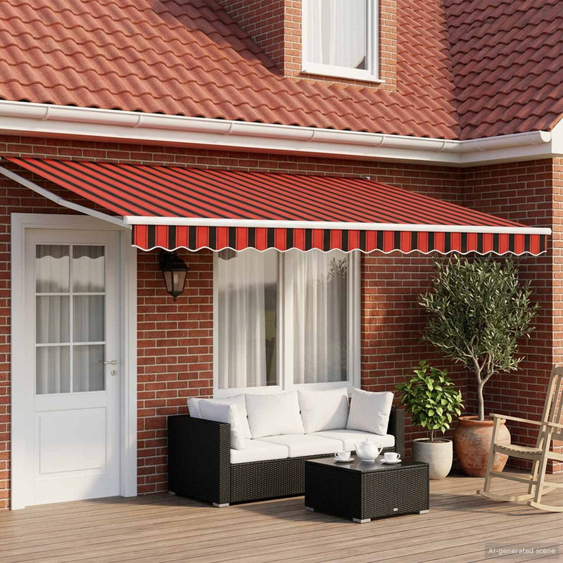 Marchiză retractabilă manuală cu led-uri 4,5 × 3 m