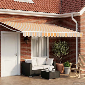 Marchiză retractabilă manuală cu led-uri 4,5 × 3 m