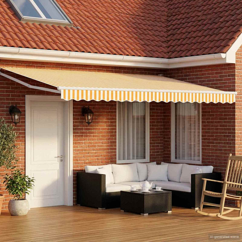 Marchiză retractabilă manuală cu led-uri 5 x 3 m