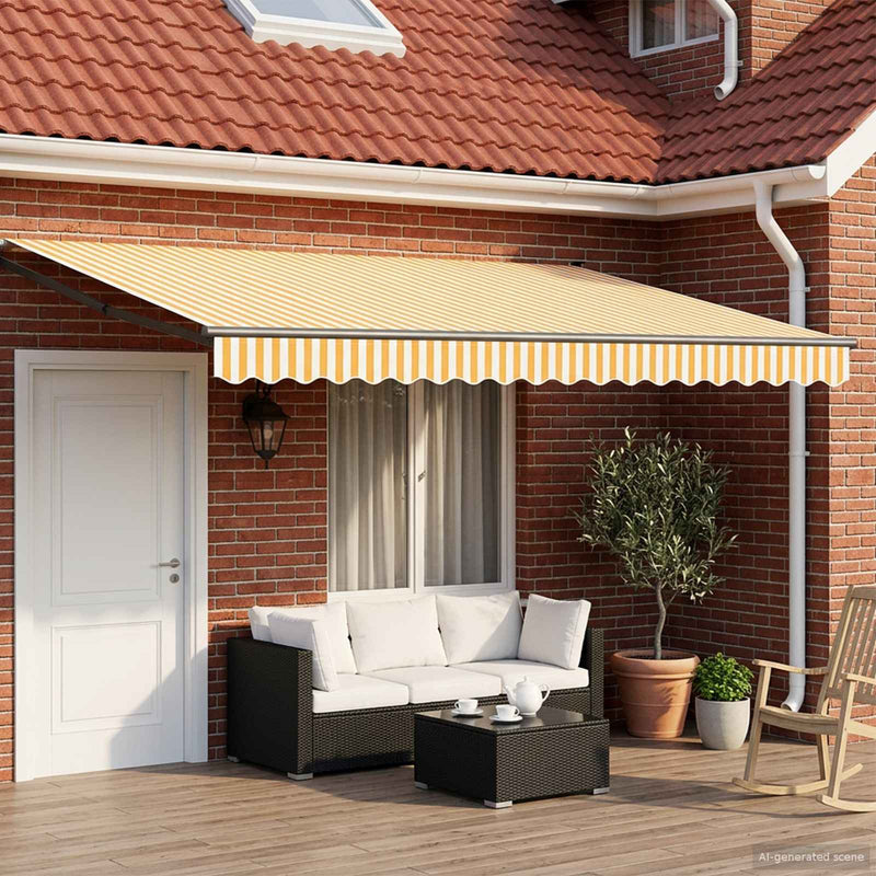 Marchiză retractabilă manuală cu led-uri 4 x 2 m