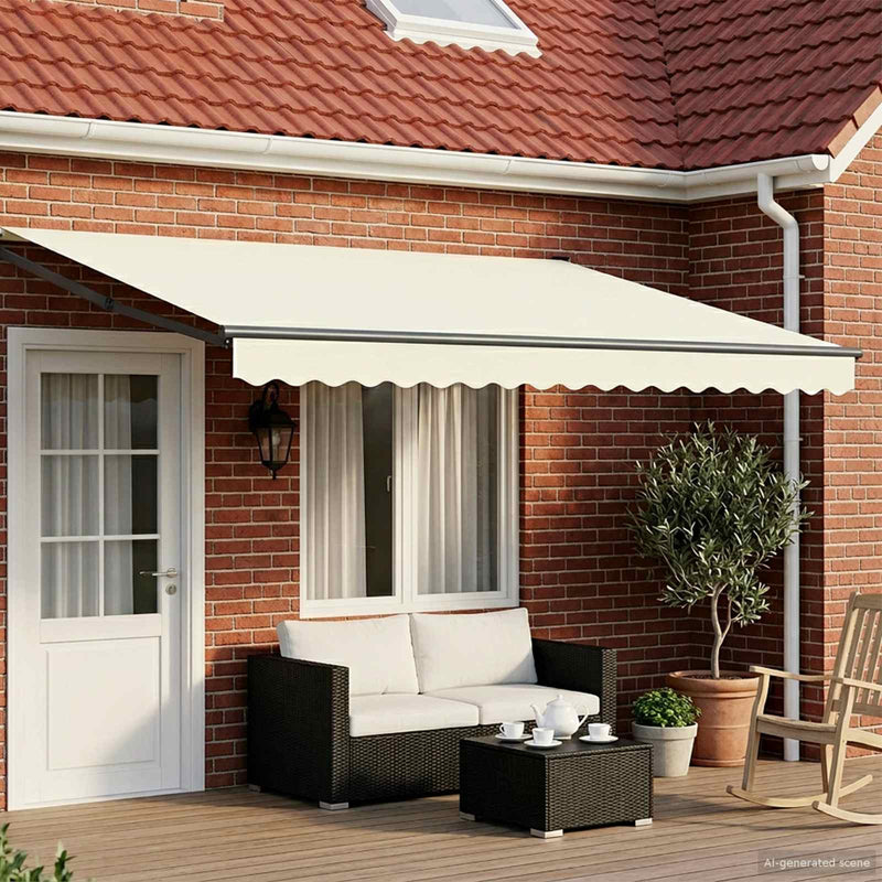 Marchiză retractabilă manuală cu led-uri 4,5 × 3 m