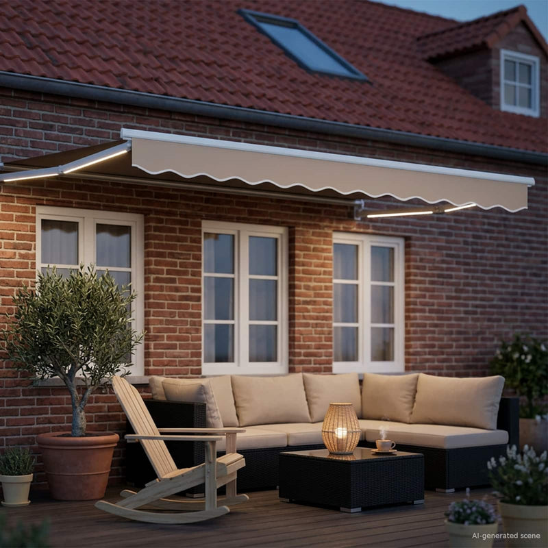 Cort electric retractabil Bej 3,5 x 2 m