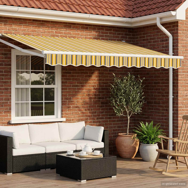 Cort electric retractabil Galben și gri 3 x 2,5 m