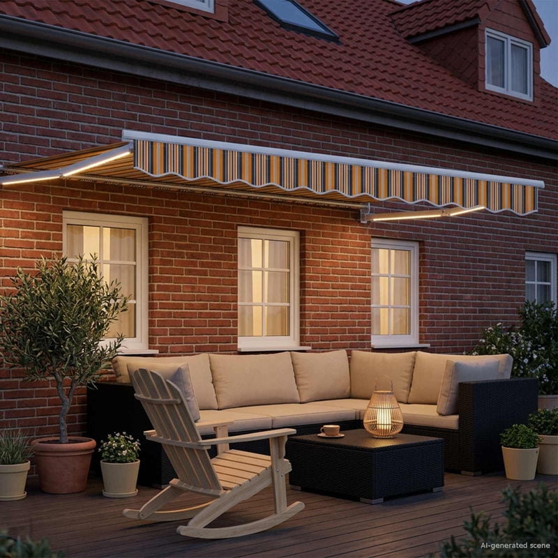 Cort electric retractabil Galben și gri 3 x 2,5 m