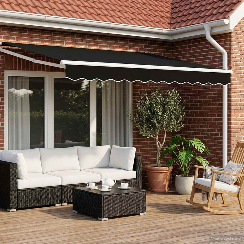 Cort electric retractabil Negru 3 x 2,5 m
