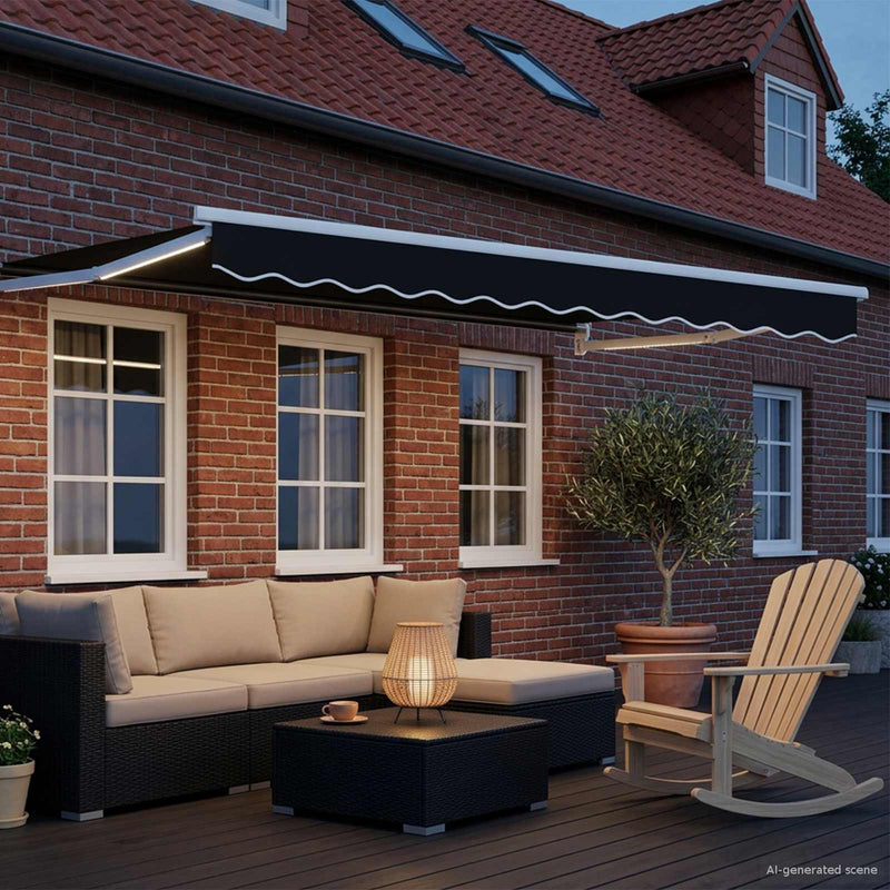 Cort electric retractabil Negru 3 x 2,5 m