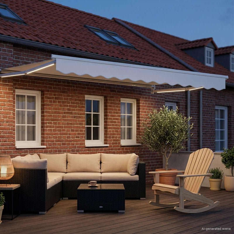 Cort electric retractabil Alb 3,5 x 2,5 m