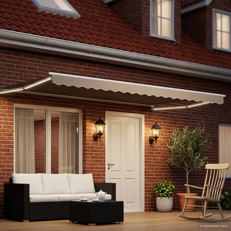 Cort electric retractabil Bej 4 × 3 m