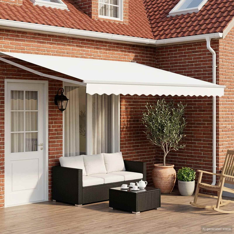 Cort electric retractabil Alb 4 × 3 m