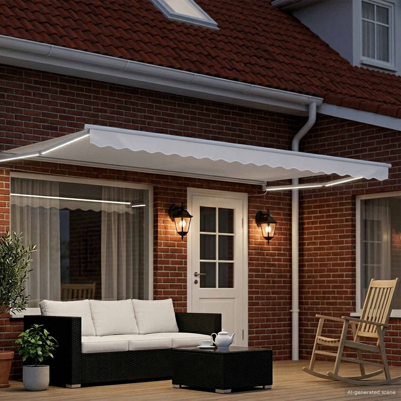 Cort electric retractabil Alb 4 × 3 m