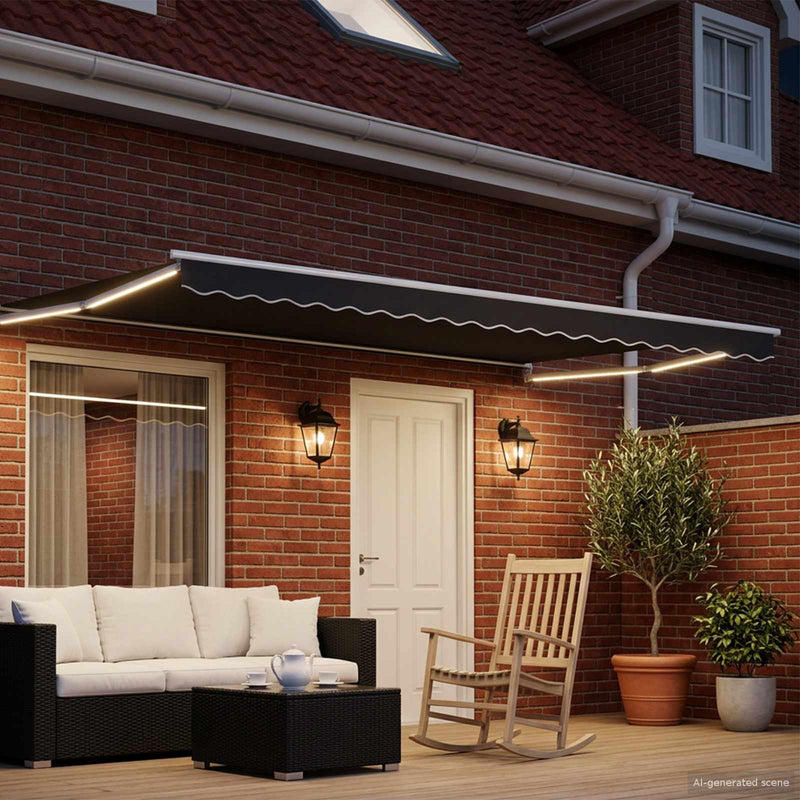 Cort electric retractabil Antracit 5 x 3 m