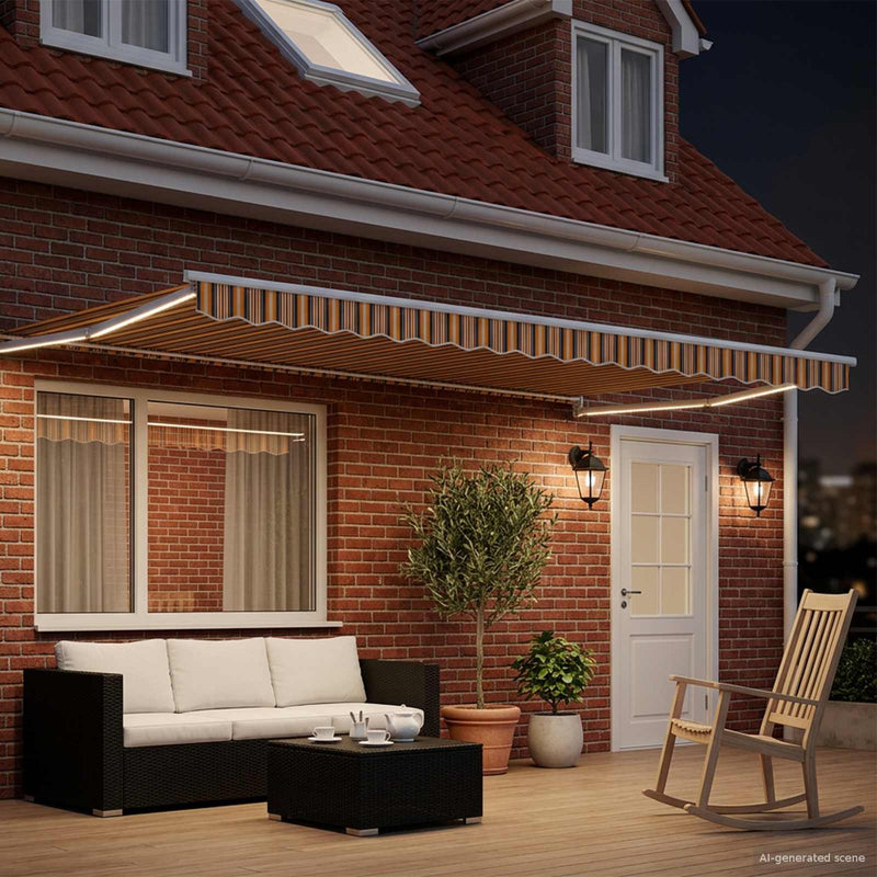 Cort electric retractabil Galben și gri 5 x 3 m