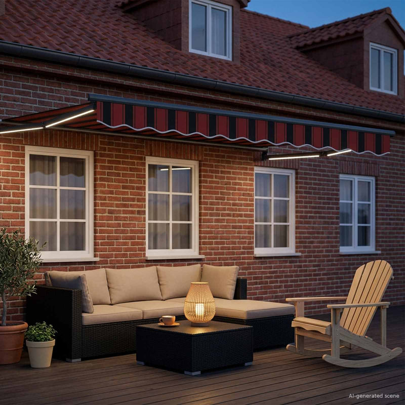 Cort electric retractabil Portocaliu și negru 2,5 x 2 m