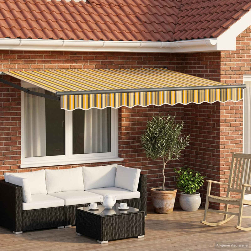 Cort electric retractabil Galben și gri 2,5 x 2 m