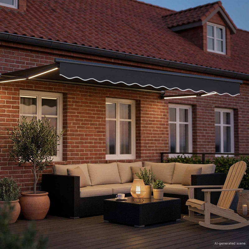 Cort electric retractabil Antracit 3,5 x 2 m