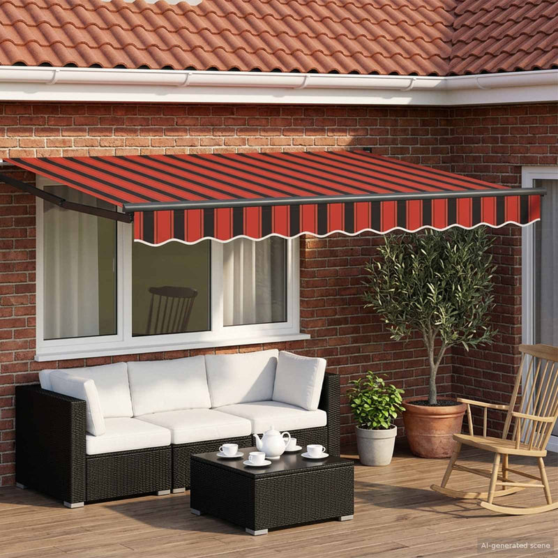 Cort electric retractabil Portocalie și maro 3 x 2,5 m