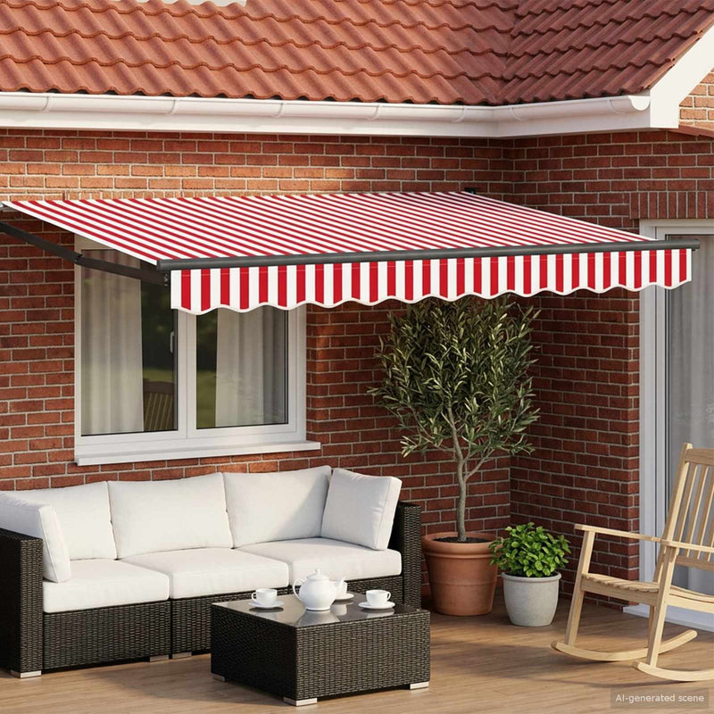 Cort electric retractabil Roșu și alb 3 x 2,5 m