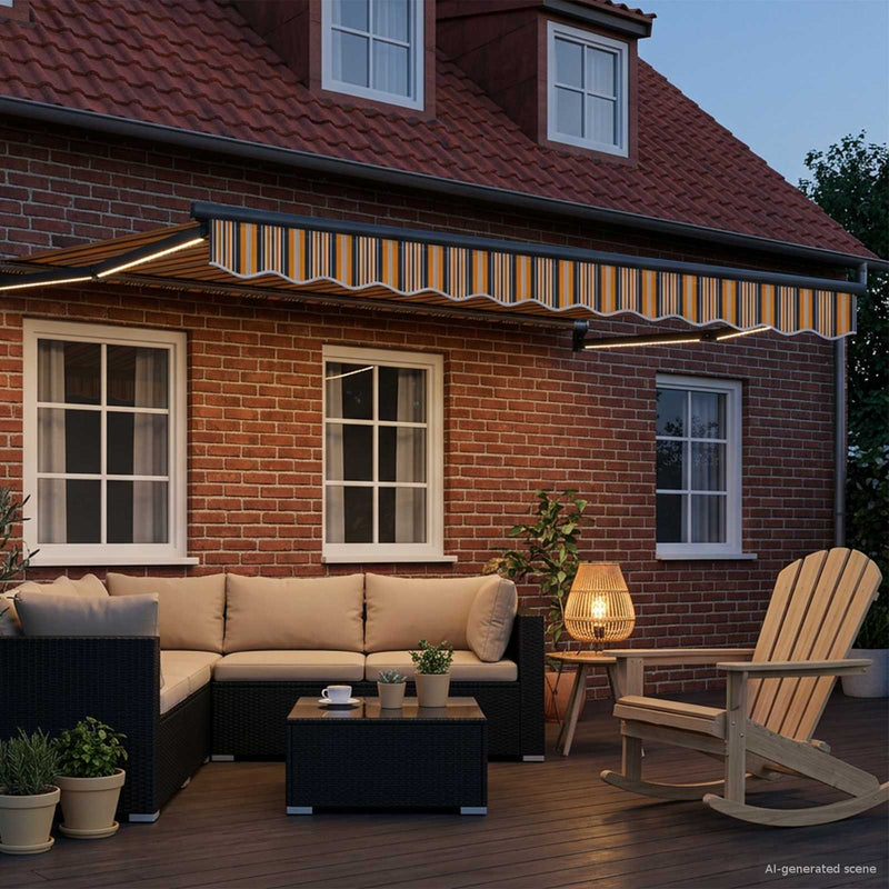 Cort electric retractabil Galben și gri 3 x 2,5 m