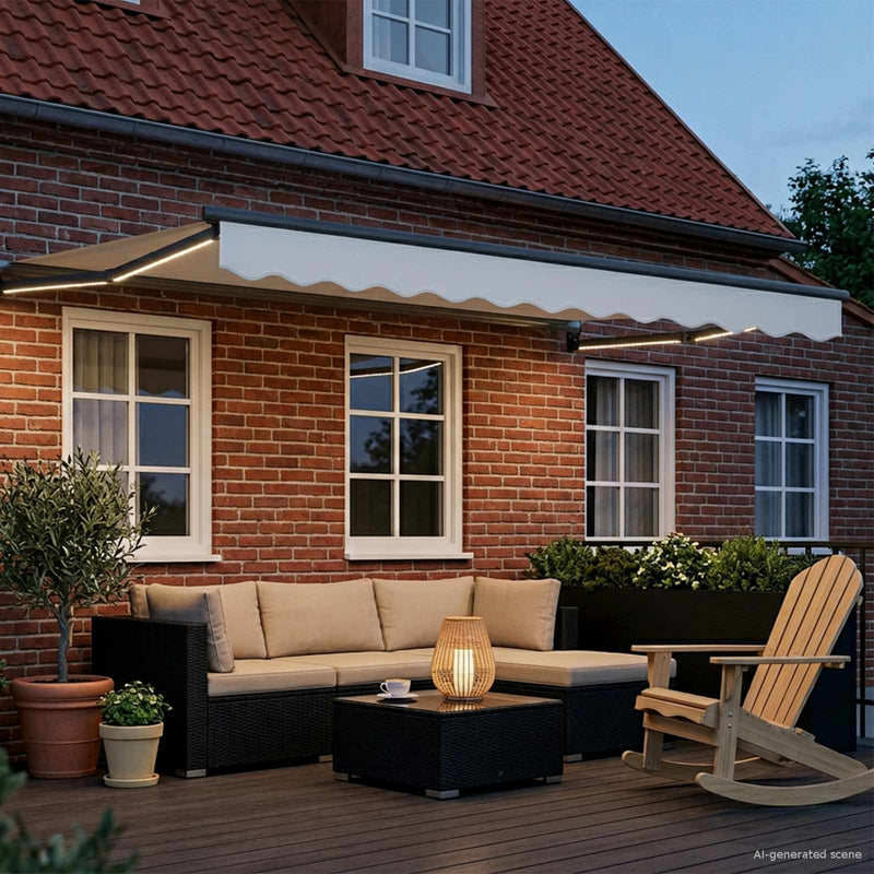 Cort electric retractabil Alb 3 x 2,5 m