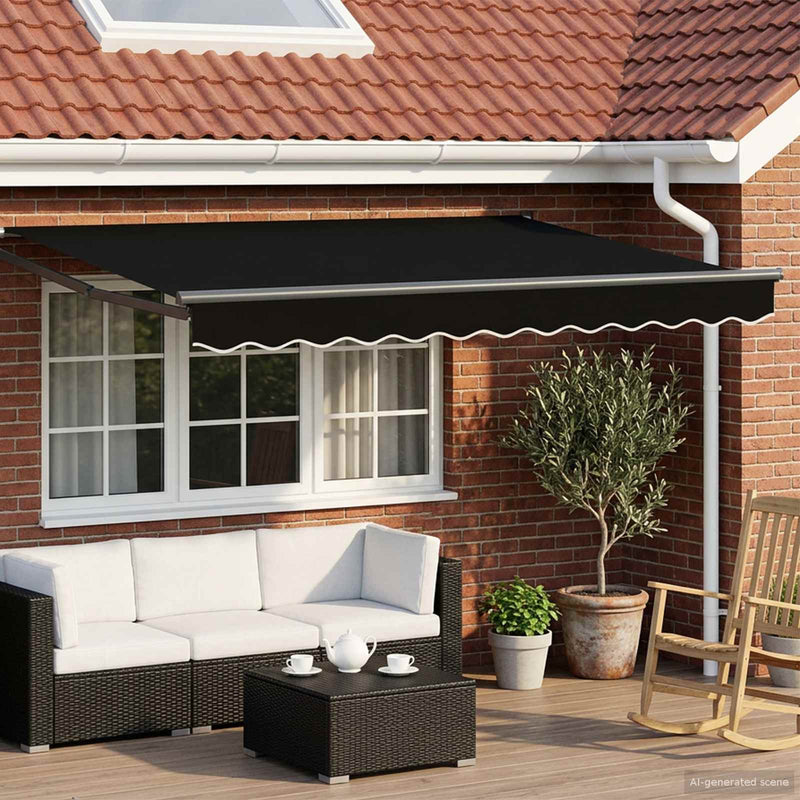 Cort electric retractabil Negru 3,5 x 2,5 m