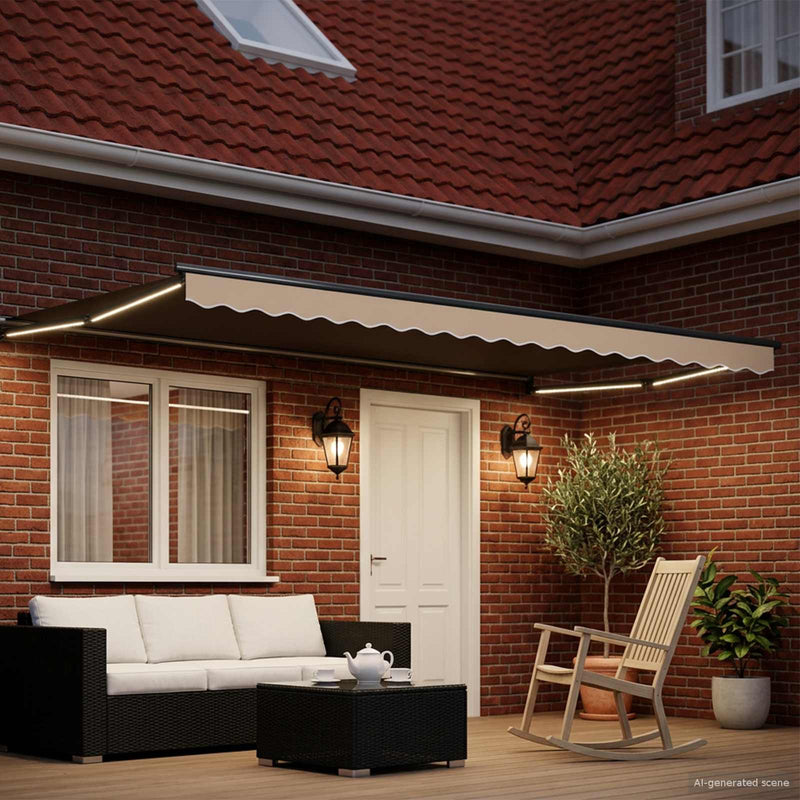 Cort electric retractabil Bej 4 × 3 m