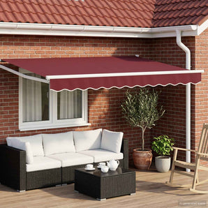 Cort electric retractabil Bordo și Alb 3,5 x 2 m