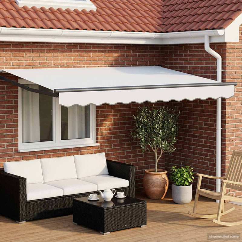 Cort electric retractabil Alb și antracit 3 x 2,5 m