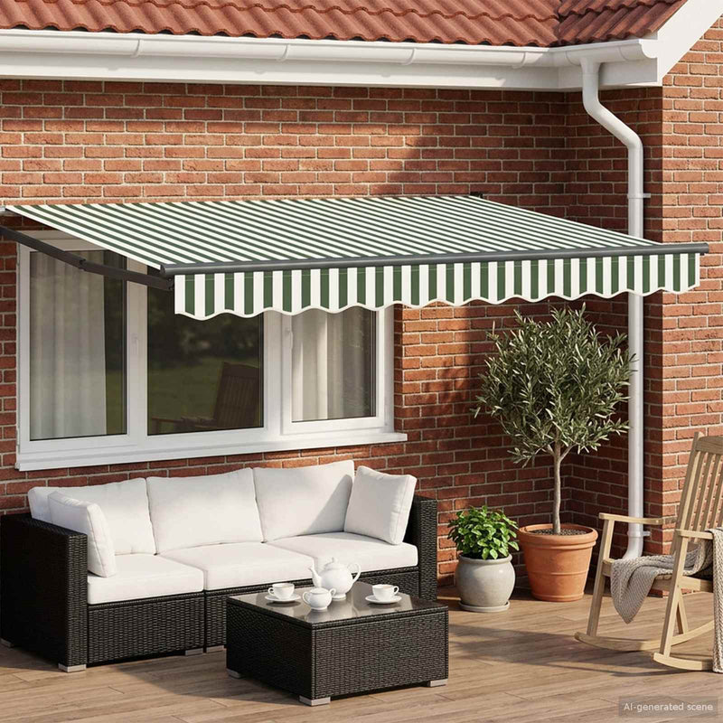 Cort electric retractabil Verde, Alb, Antracit 3 x 2,5 m