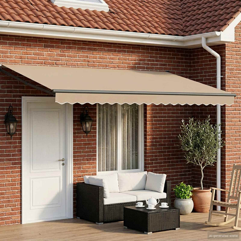 Cort electric retractabil Bej și antracit 4 × 3 m