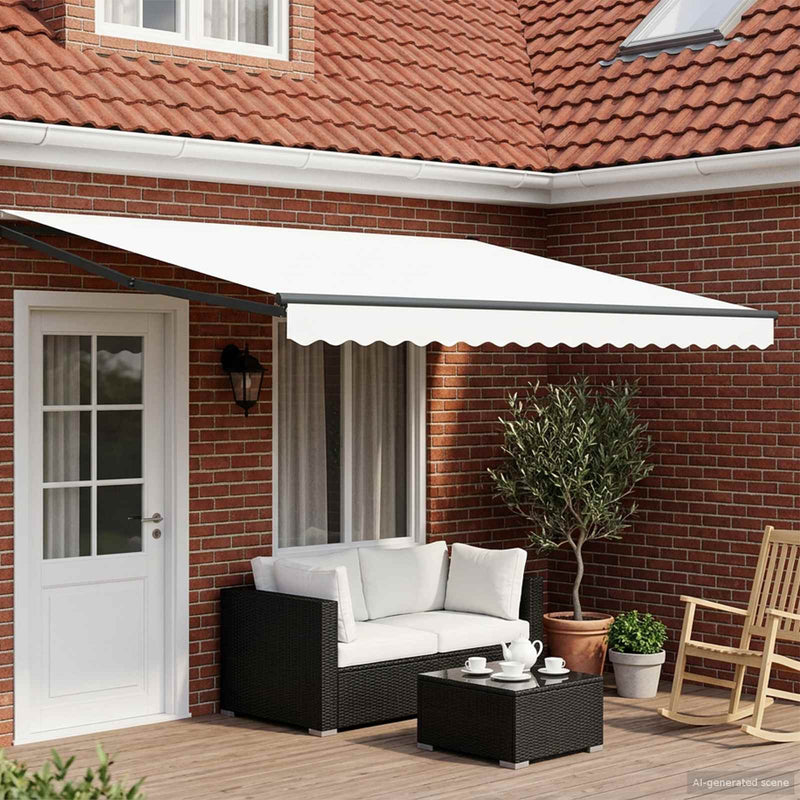 Cort electric retractabil Alb și antracit 4 × 3 m