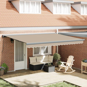 Copertină retractabilă Bej 4 × 3 m Pânză și Aluminiu