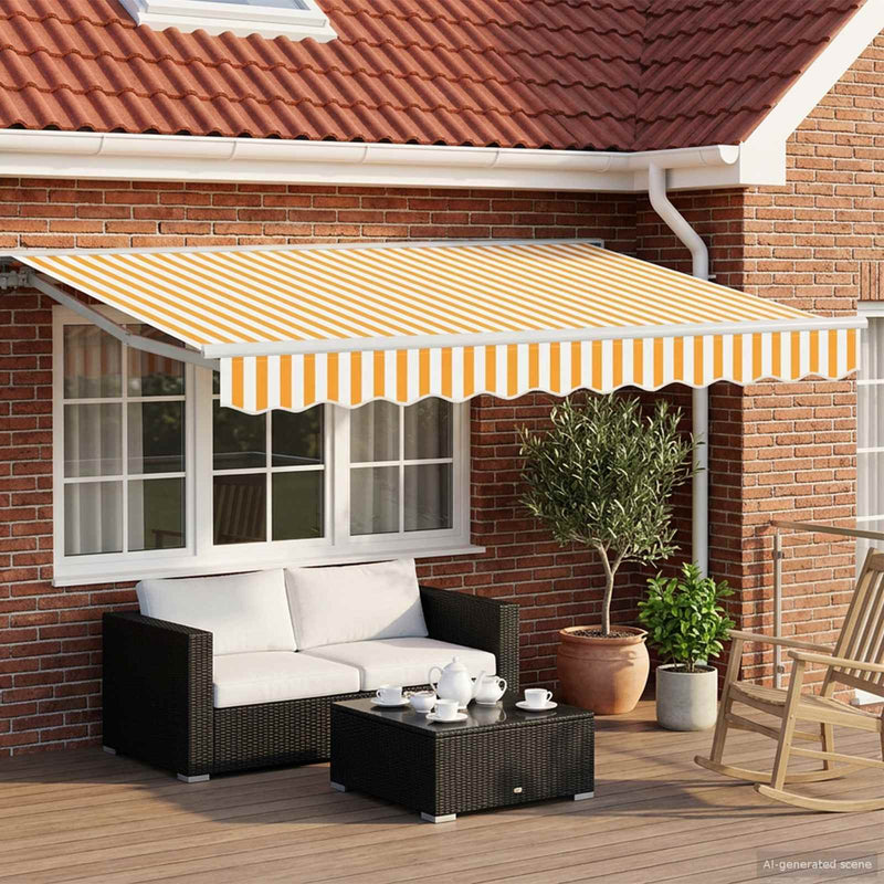Copertină retractabilă manuală Galben 3 x 2,5 m