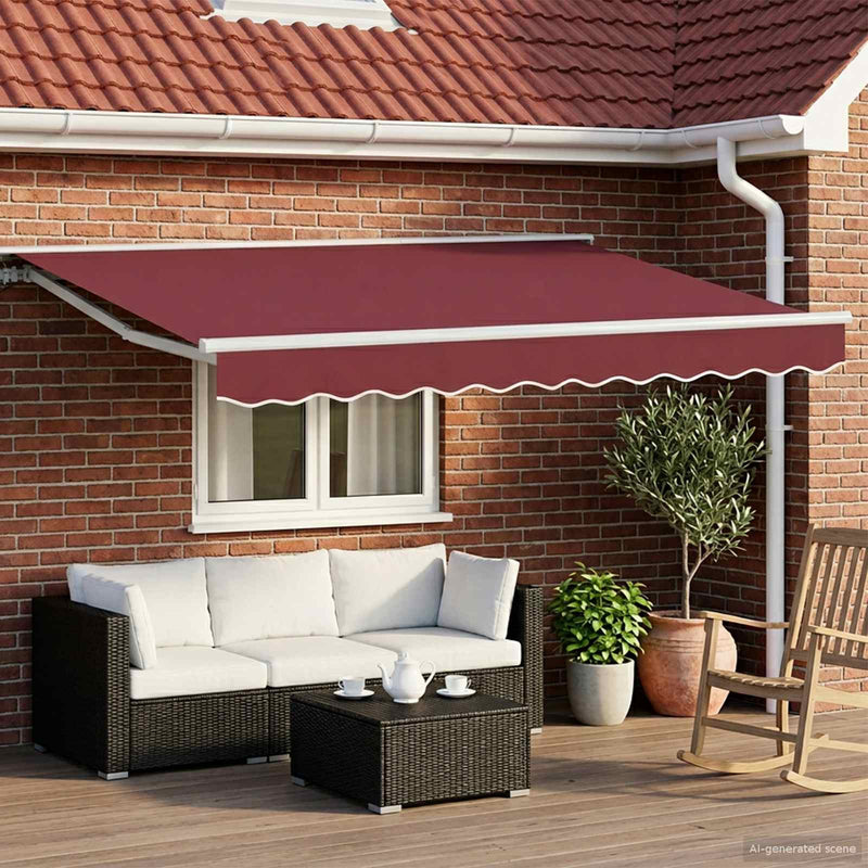 Copertină retractabilă manuală Burgundy 3 x 2,5 m
