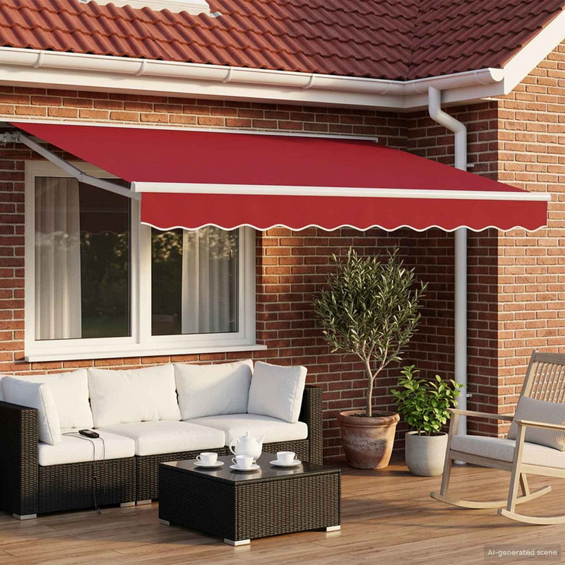 Copertină retractabilă manuală Roșu 3 x 2,5 m