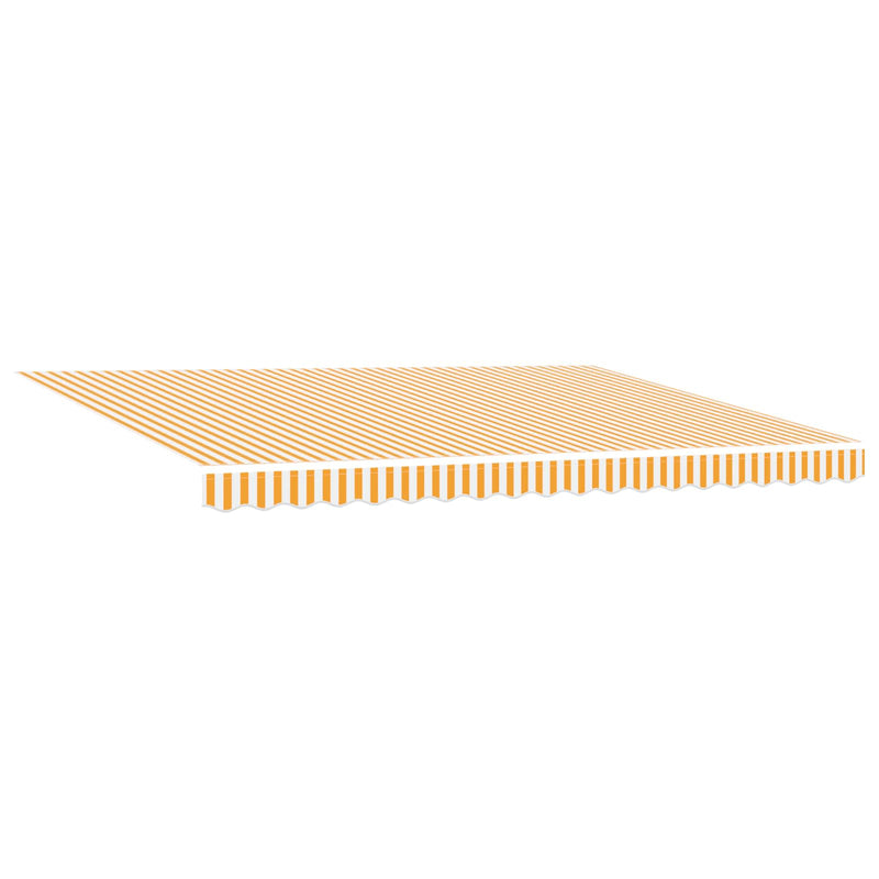 Copertină retractabilă manuală Galben și alb 4,5 × 3,5 m