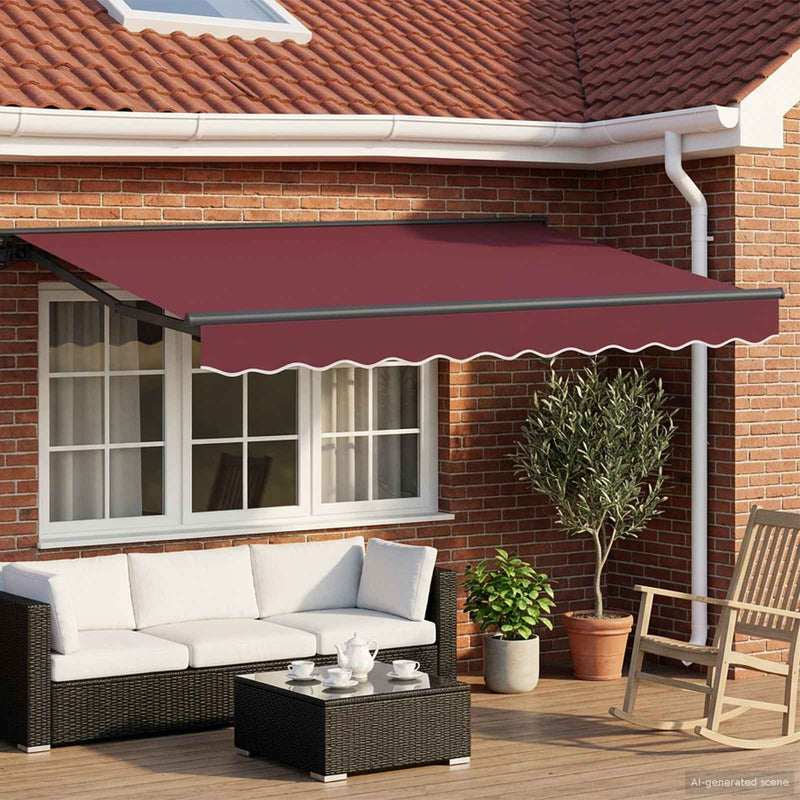 Copertină retractabilă manuală Burgundy 3,5 x 2 m