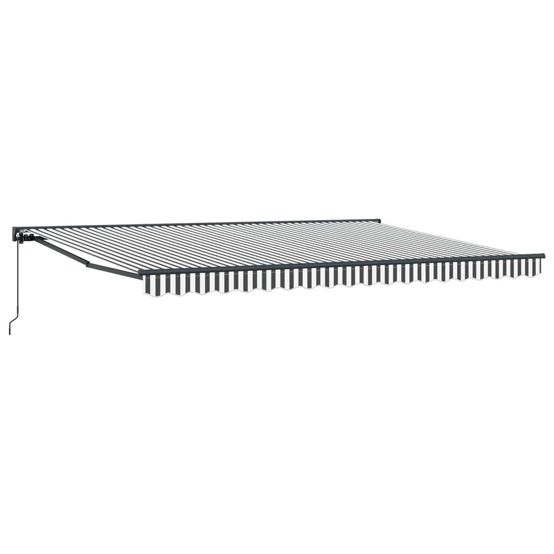 Copertină retractabilă manuală Antracit și Alb 4 × 3,5 m