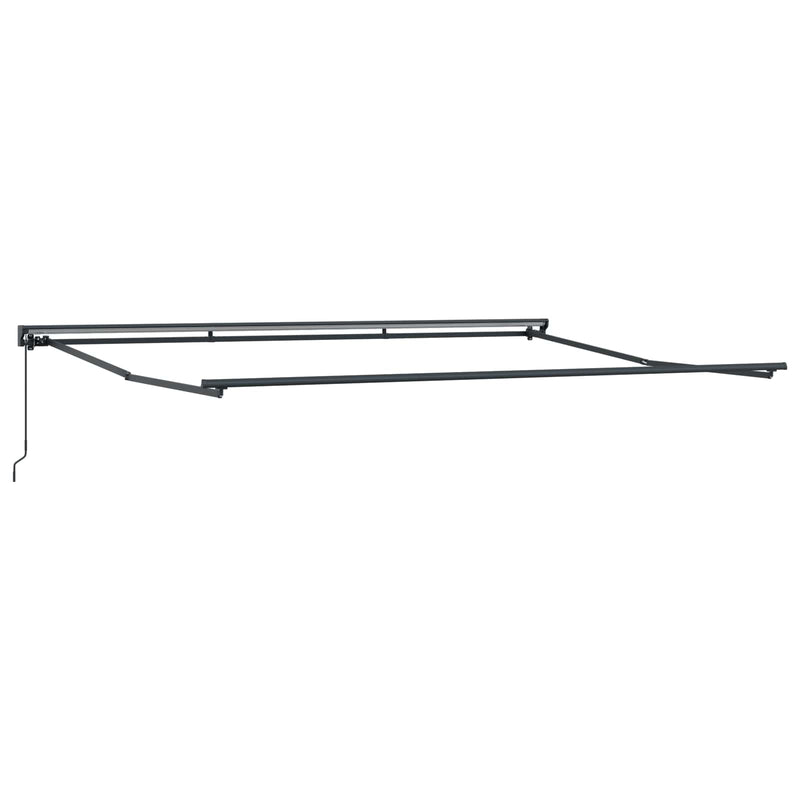 Copertină retractabilă manuală Antracit și Alb 4 × 3,5 m