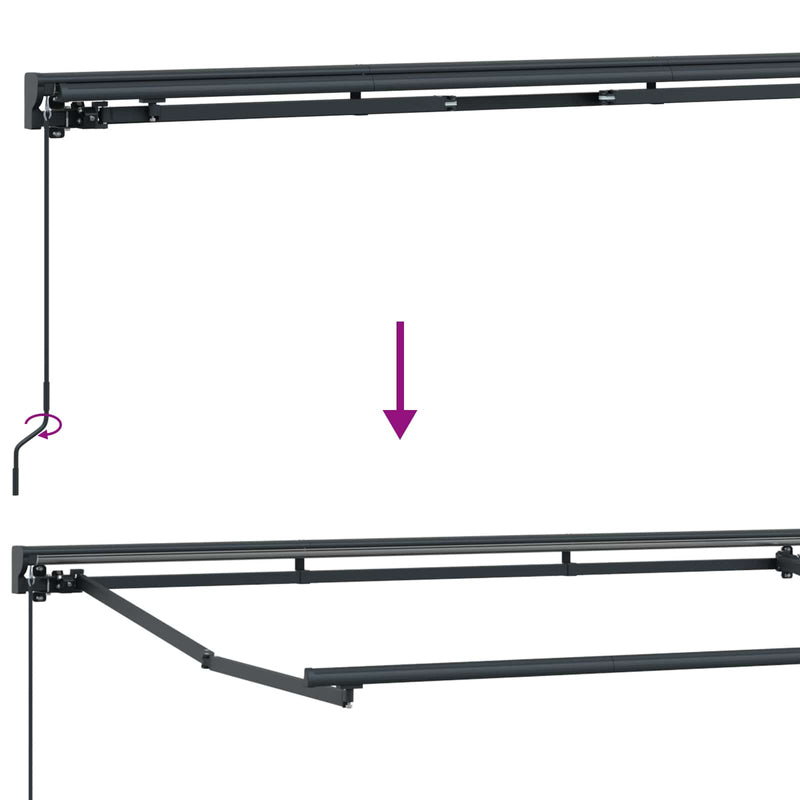 Copertină retractabilă manuală Antracit și Alb 4 × 3,5 m