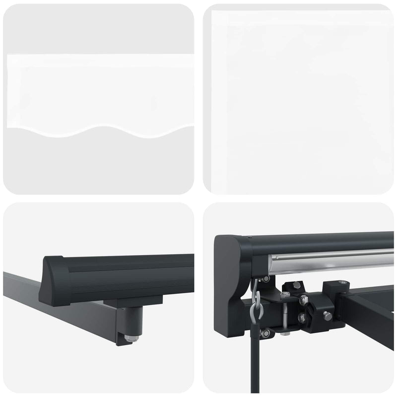 Copertină retractabilă manuală Alb 5 × 3,5 m