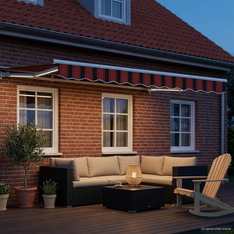 Cadru manual de marchiză cu LED-uri 2,5 x 2 m