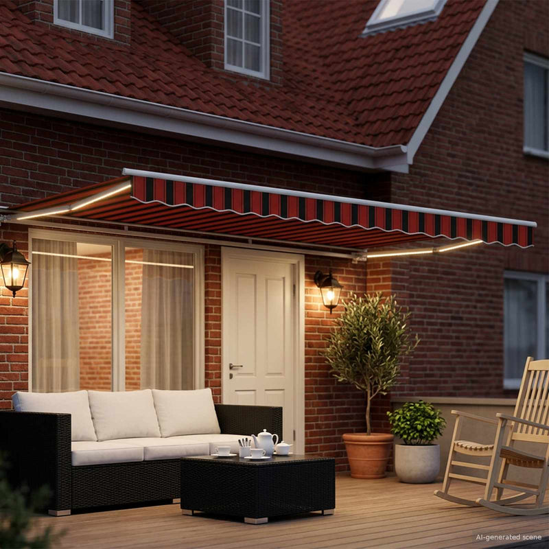 Cadru manual de marchiză cu LED-uri 4 × 3,5 m